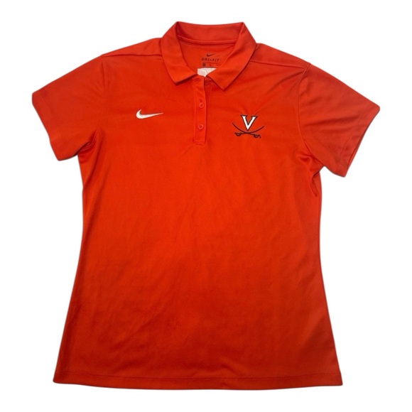 Nike Tops - Nike Dri-FIT UVA Cavaliers Polo Shirt Women Medium Orange Athletic Golf